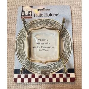 Set of 2 Brass Wire Decorative Plate / Saucer Holders Fits up to 11" - NEW